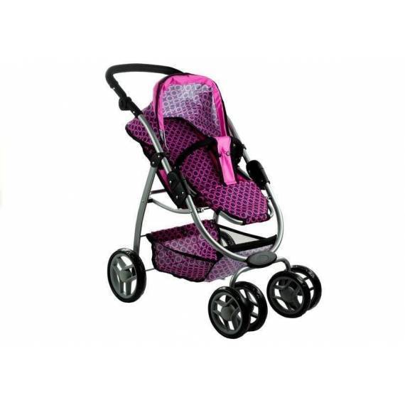 2in1 Doll Bogie And Stroller Alice - Pink With Black Dots