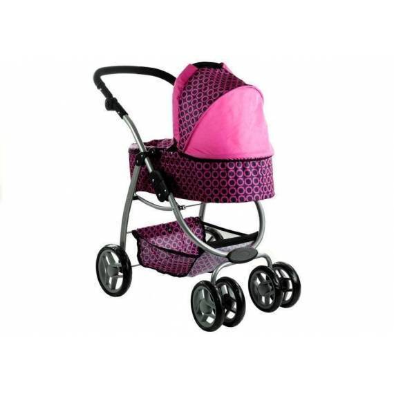 2in1 Doll Bogie And Stroller Alice - Pink With Black Dots