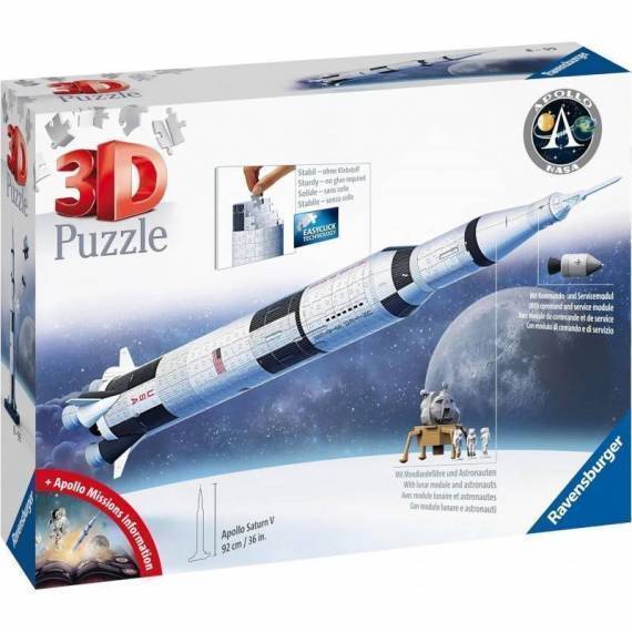 Ravensburger 3D Puzzle Apollo Saturn V Rocket 440 Pc 3D Puzzle 11545