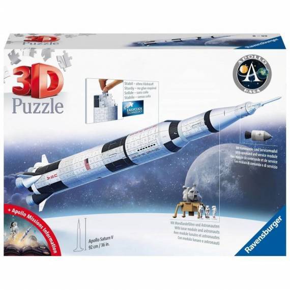Ravensburger 3D Puzzle Apollo Saturn V Rocket 440 Pc 3D Puzzle 11545