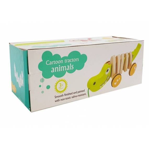 Wooden Crocodile On Wheels 18cm