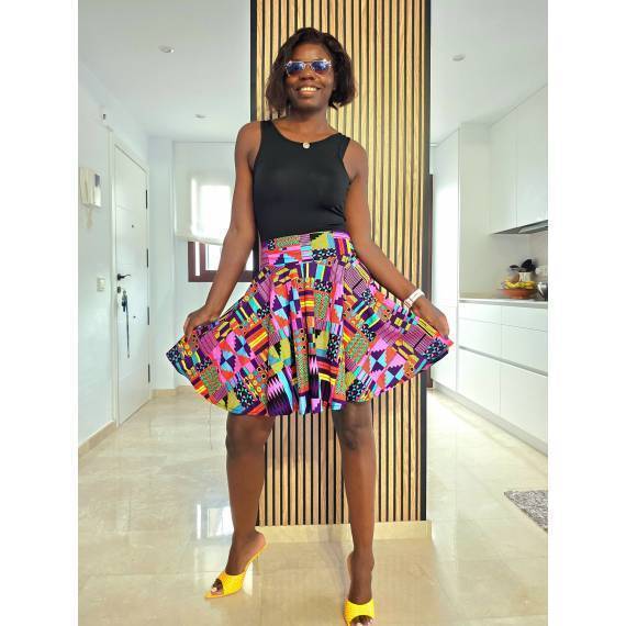 SAMBA KALEIDO KENTE Cotton Skirt