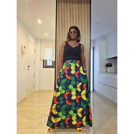 SAMBA FLORES Cotton Print Maxi Skirt