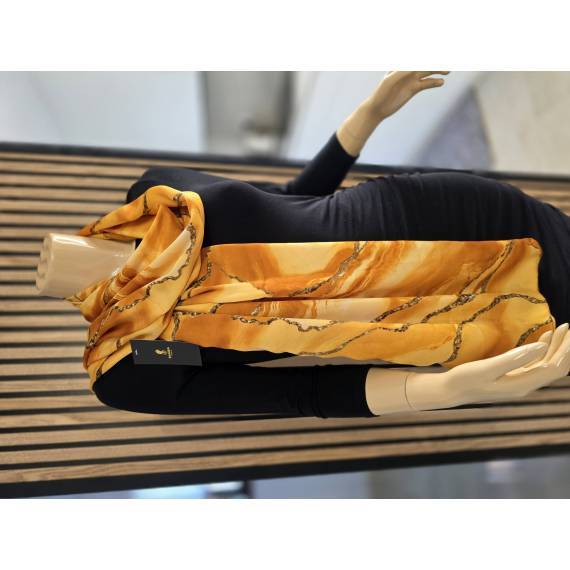 GOLDEN MARBLE Luxe Silk Scarf