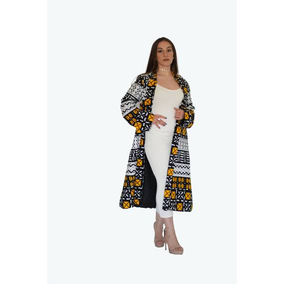 SAMBA SAFFRON SKY Cotton Print Kimono Jacket