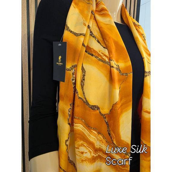 GOLDEN MARBLE Luxe Silk Scarf