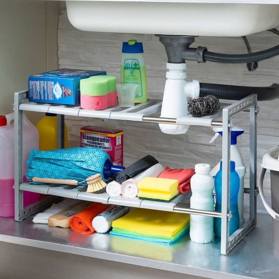 Extendable Under-Sink Shelf Unit Shibblek InnovaGoods 2 Shelves