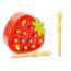 Wooden Skill Game Catch The Bug Strawberry Red