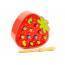 Wooden Skill Game Catch The Bug Strawberry Red