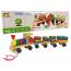 Wooden Train Locomotive. 2 Detachable Wagons