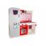 Wooden Kitchen Jolie Pink White Fridge Microwave