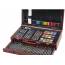 Art Set In Wooden Suitcase Crayons Pastels Paints