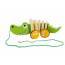 Wooden Crocodile On Wheels 18cm
