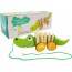 Wooden Crocodile On Wheels 18cm
