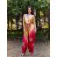 Safiya Silk Convertible Set Red & Gold Jumpsuit
